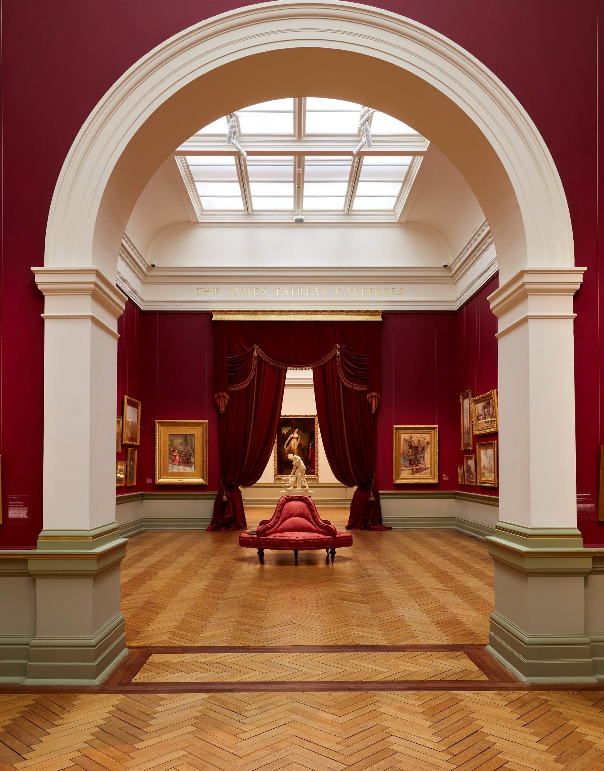 Inside art gallery
