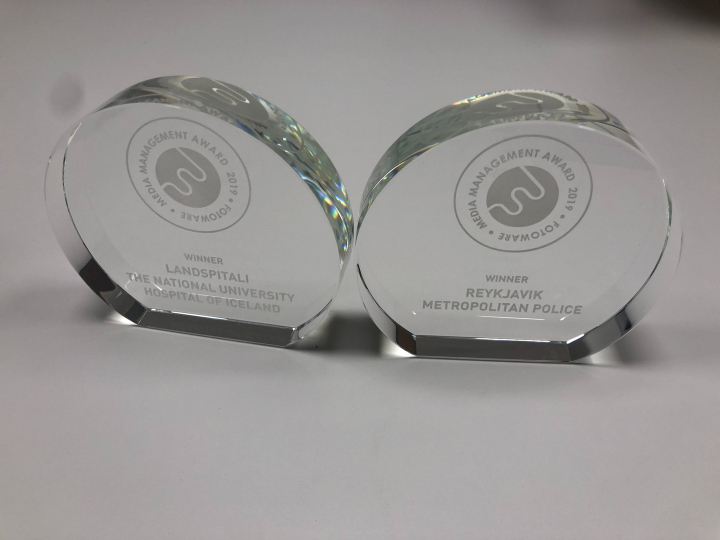 Media Management Award trophies